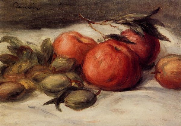 Still Life with Apples and Almonds by Pierre-Auguste Renoir - Hand-Painted Oil Painting Reproduction