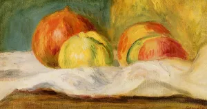 Still Life with Apples and Pomegranates by Pierre-Auguste Renoir - Oil Painting Reproduction