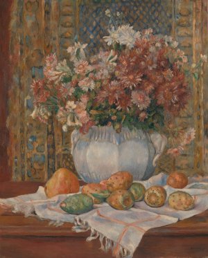 Still Life with Flowers and Prickly Pears by Pierre-Auguste Renoir Oil Painting