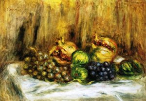 Still Life with Grapes by Pierre-Auguste Renoir Oil Painting
