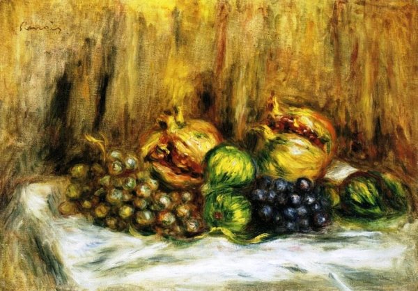 Still Life with Grapes by Pierre-Auguste Renoir - Hand-Painted Oil Painting Reproduction