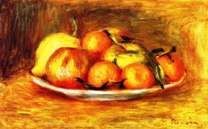 Still Life with Mandarins, Apples and a Lemon by Pierre-Auguste Renoir Oil Painting