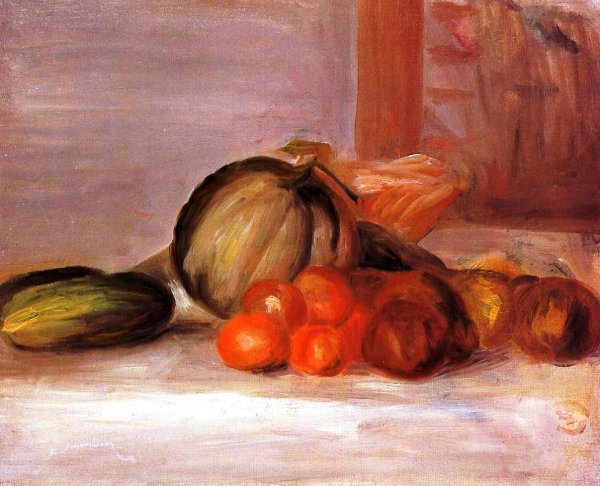 Still Life with Melon by Pierre-Auguste Renoir - Hand-Painted Oil Painting Reproduction