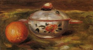 Still Life with Orange and Sugar Bowl by Pierre-Auguste Renoir Oil Painting