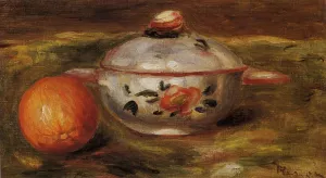 Still Life with Orange and Sugar Bowl by Pierre-Auguste Renoir Oil Painting