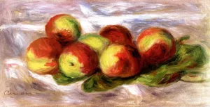 Still Life with Peaches by Pierre-Auguste Renoir - Oil Painting Reproduction