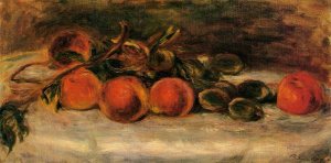 Still Life with Peaches and Chestnuts by Pierre-Auguste Renoir Oil Painting