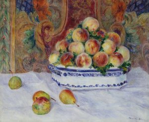 Still Life with Peaches by Pierre-Auguste Renoir Oil Painting