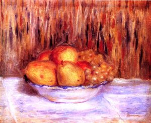 Still Life with Pears and Grapes by Pierre-Auguste Renoir Oil Painting