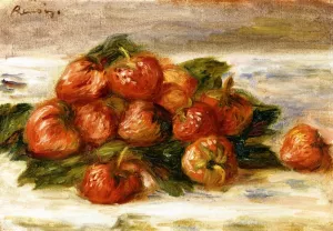 Still life with Strawberries by Pierre-Auguste Renoir - Oil Painting Reproduction