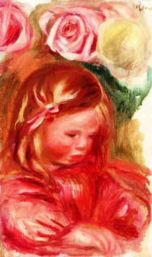 Study: Coco Among the Roses by Pierre-Auguste Renoir - Oil Painting Reproduction