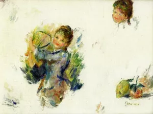 Study for Girls playing with a Shuttlecock' by Pierre-Auguste Renoir Oil Painting