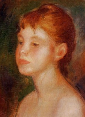 Study of a Young Girl also known as Mademoiselle Murer by Pierre-Auguste Renoir Oil Painting