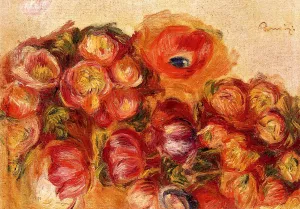 Study of Flowers - Anemones and Tulips by Pierre-Auguste Renoir - Oil Painting Reproduction