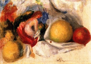 Study of Fruit and Nude by Pierre-Auguste Renoir Oil Painting