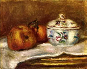 Sugar Bowl, Apple and Orange by Pierre-Auguste Renoir - Oil Painting Reproduction