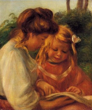 The Alphabet also known as Jean and Gabrielle by Pierre-Auguste Renoir Oil Painting
