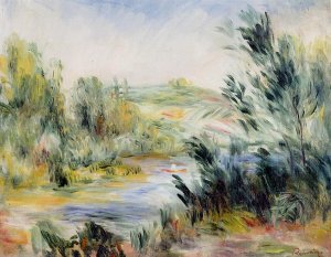 The Banks of a River, Rower in a Boat Oil painting by Pierre-Auguste Renoir
