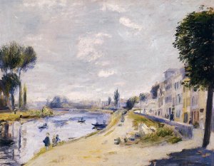 The Banks of the Seine, Bougival by Pierre-Auguste Renoir Oil Painting