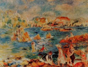 The Beach at Guernsey Oil painting by Pierre-Auguste Renoir