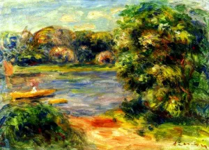 The Boat on the Lake by Pierre-Auguste Renoir - Oil Painting Reproduction