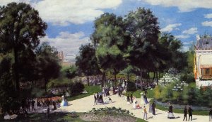 The Champs-Elysees During the Paris Fair of 1867 by Pierre-Auguste Renoir Oil Painting