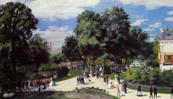 The Champs-Elysees During the Paris Fair of 1867 by Pierre-Auguste Renoir - Hand-Painted Oil Painting Reproduction
