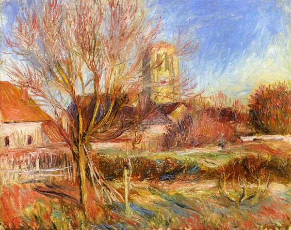 The Church at Essoyes by Pierre-Auguste Renoir - Hand-Painted Oil Painting Reproduction