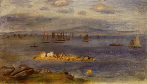 The Coast of Brittany, Fishing Boats painting by Pierre-Auguste Renoir