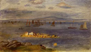 The Coast of Brittany, Fishing Boats by Pierre-Auguste Renoir Oil Painting