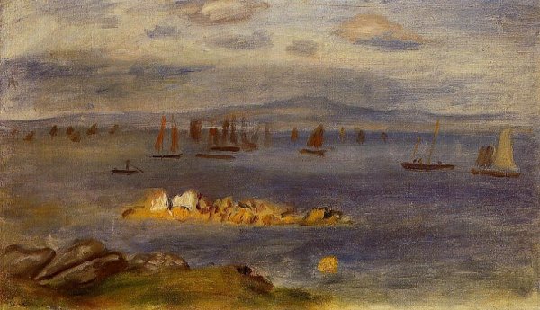 The Coast of Brittany, Fishing Boats by Pierre-Auguste Renoir - Hand-Painted Oil Painting Reproduction