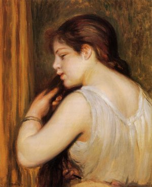 The Coiffure also known as Young Girl Combing Her Hair by Pierre-Auguste Renoir Oil Painting