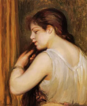 The Coiffure also known as Young Girl Combing Her Hair by Pierre-Auguste Renoir Oil Painting