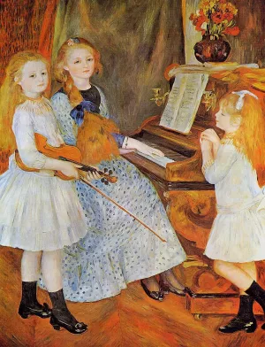 The Daughters of Catulle Mendes by Pierre-Auguste Renoir - Oil Painting Reproduction