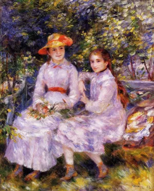 The Daughters of Paul Durand-Ruel also known as Marie-Theresa and Jeanne by Pierre-Auguste Renoir Oil Painting