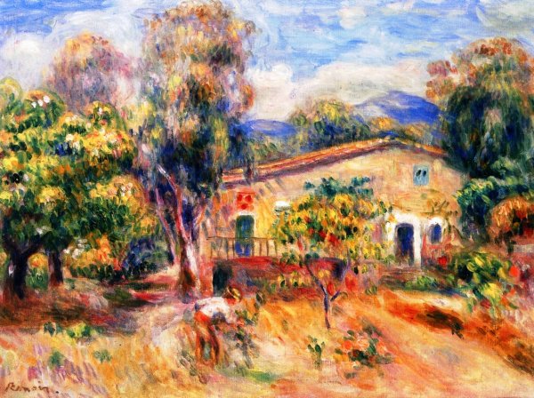 The Farm at Collettes, Cagnes by Pierre-Auguste Renoir - Hand-Painted Oil Painting Reproduction