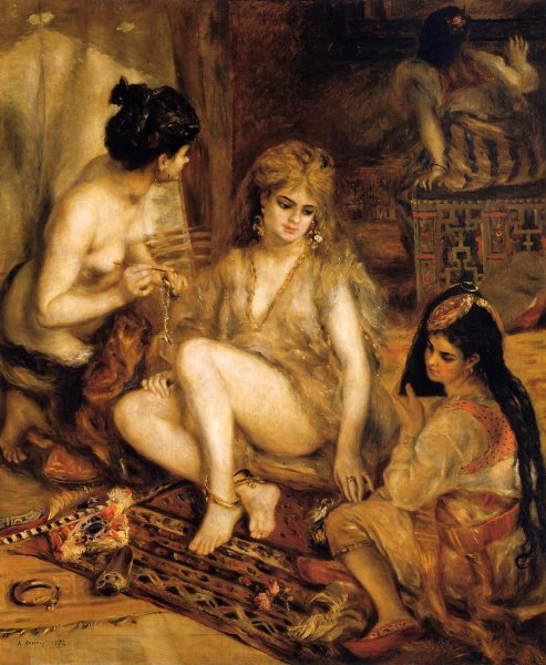 Main Product Photo of The Harem also known as Parisian Women Dresses as Algerians Painting by Pierre-Auguste Renoir