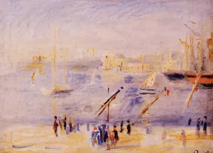 The Old Port of Marseille, People and Boats by Pierre-Auguste Renoir Oil Painting