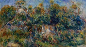 The Painter Taking a Stroll at Cagnes painting by Pierre-Auguste Renoir