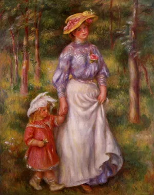 The Promenade also known as Julienne Dubanc and Adrienne by Pierre-Auguste Renoir - Oil Painting Reproduction