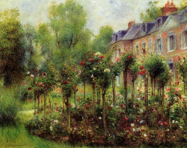 Main Product Photo of The Rose Garden at Wargemont Painting by Pierre-Auguste Renoir