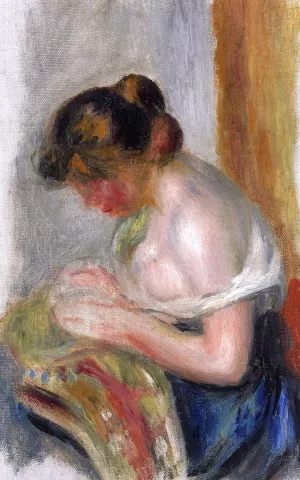 The Seamstress Oil painting by Pierre-Auguste Renoir