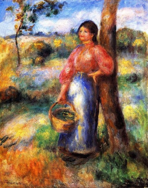 The Shepherdess by Pierre-Auguste Renoir - Hand-Painted Oil Painting Reproduction