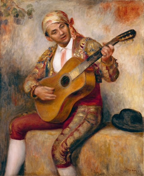 The Spanish Guitarist  by Pierre-Auguste Renoir - Hand-Painted Oil Painting Reproduction