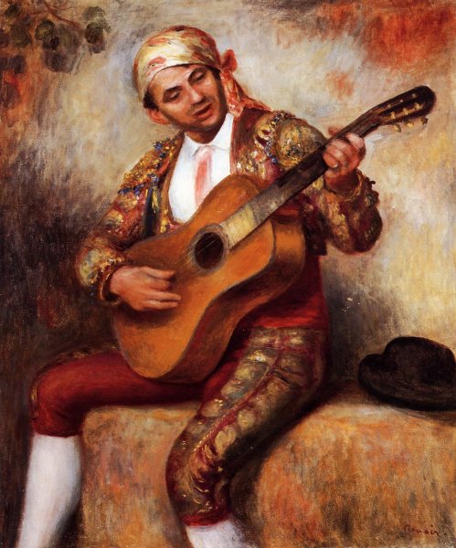 The Spanish Guitarist by Pierre-Auguste Renoir - Hand-Painted Oil Painting Reproduction