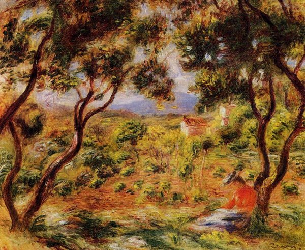 Main Product Photo of The Vineyards of Cagnes Painting by Pierre-Auguste Renoir