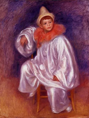The White Pierrot Jean Renoir by Pierre-Auguste Renoir - Oil Painting Reproduction