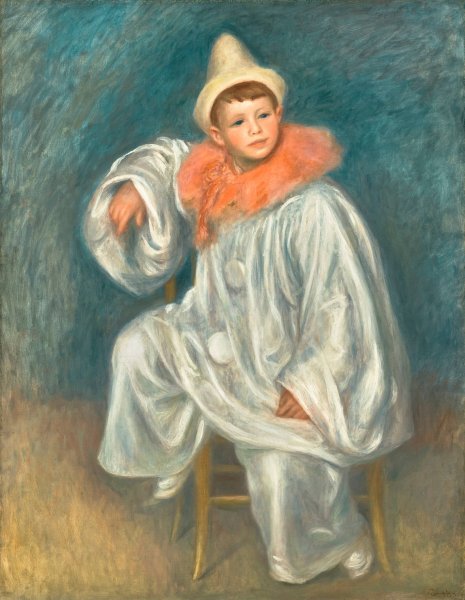 The White Pierrot  by Pierre-Auguste Renoir - Hand-Painted Oil Painting Reproduction
