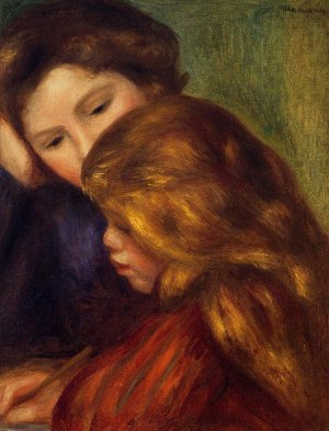 The Writing Lesson by Pierre-Auguste Renoir Oil Painting
