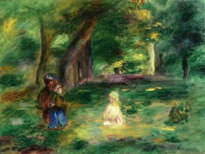 Three Figures in a Landscape Oil painting by Pierre-Auguste Renoir